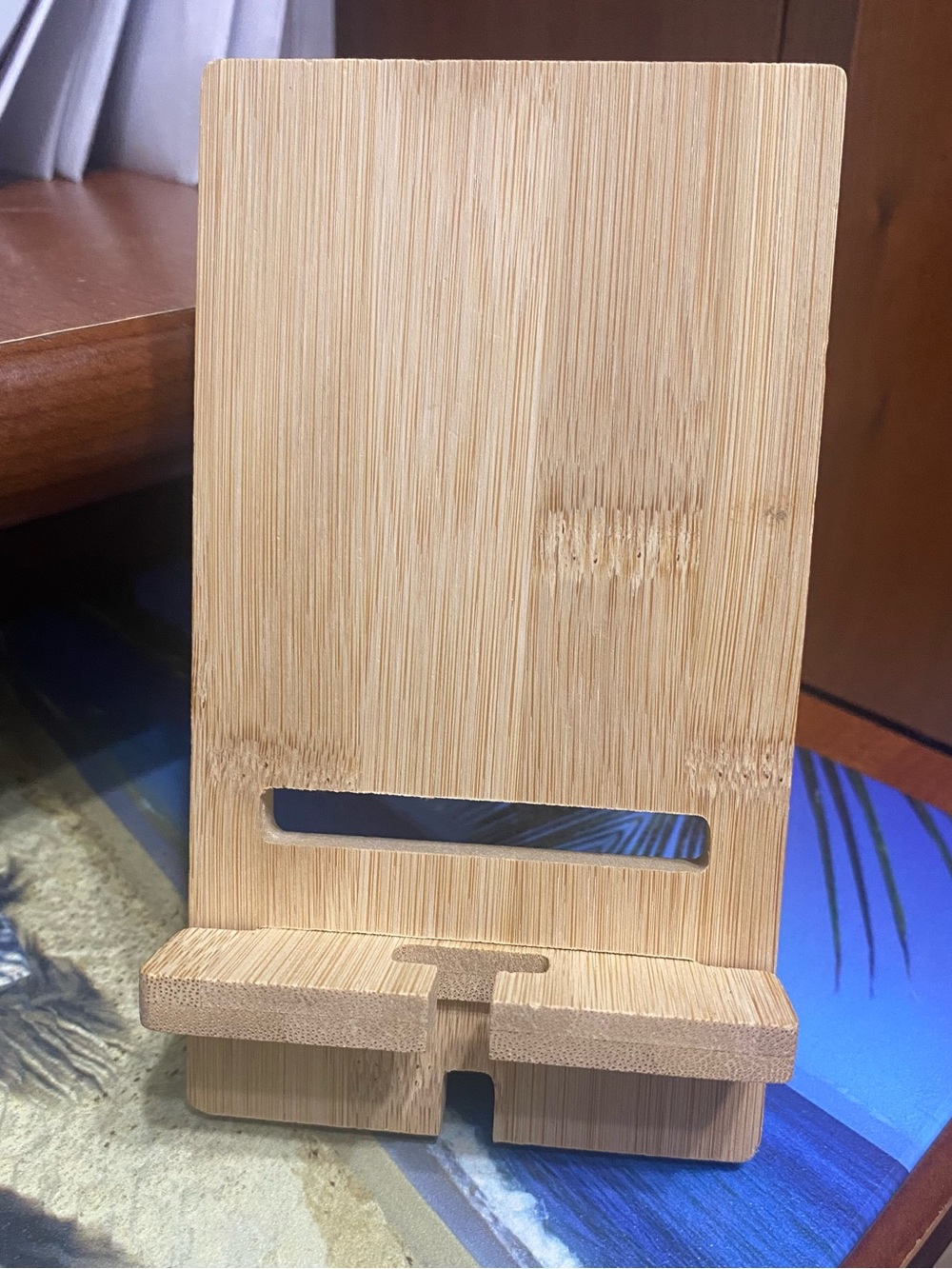 Bamboo Mobile Phone Stand - Natural Wood